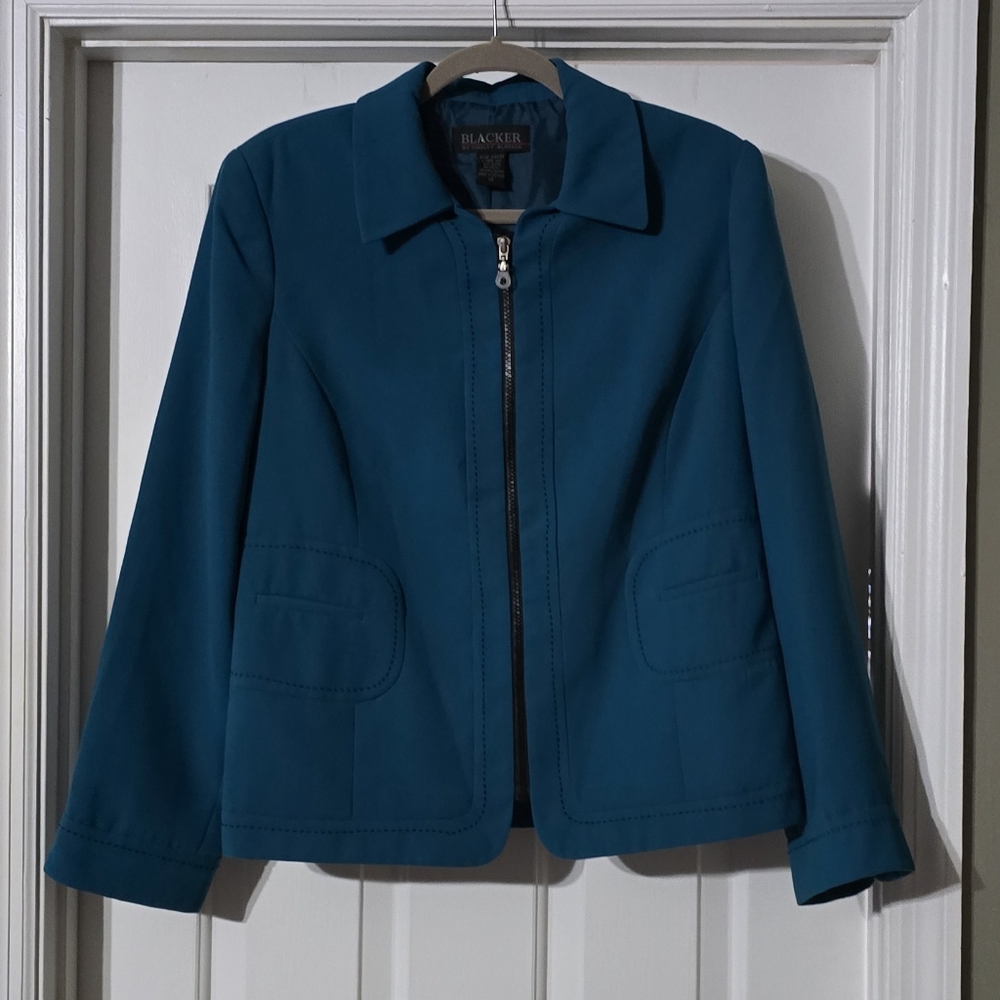BLACKER by Stanley Blacker Women's Teal Jacket
